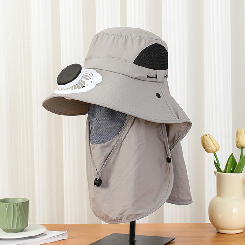 Men Wide Brim Solar Fan Hat wi - Bucket Hat Straw avaliação e preço