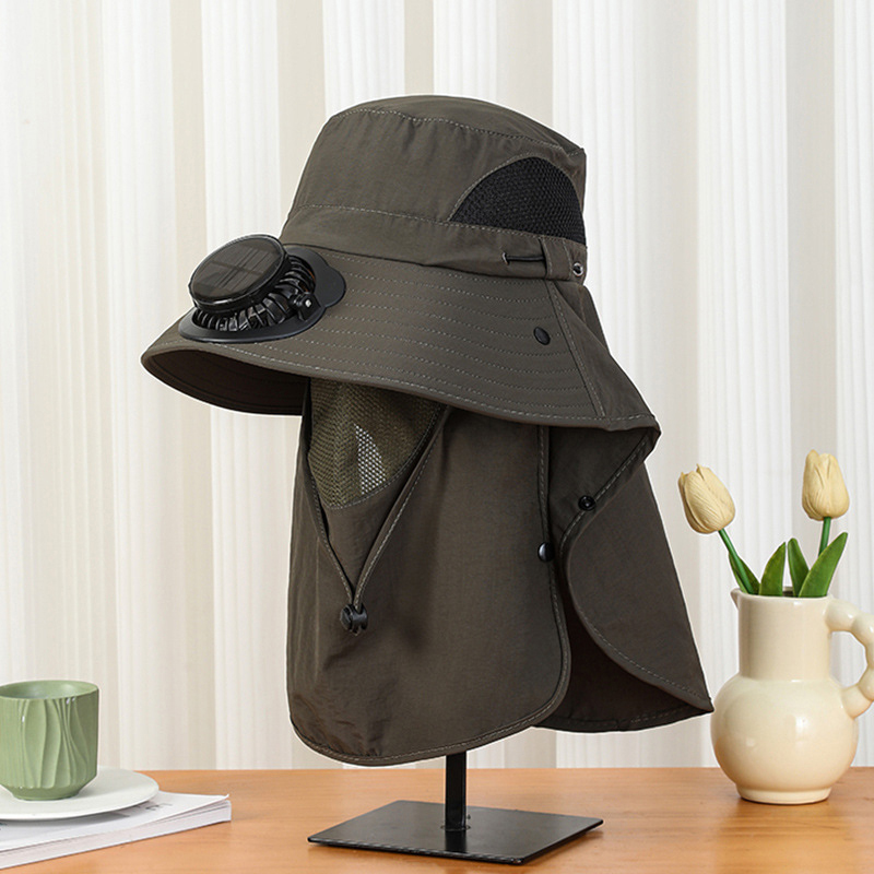 Men Wide Brim Solar Fan Hat wi - Bucket Hat Straw avaliação e preço