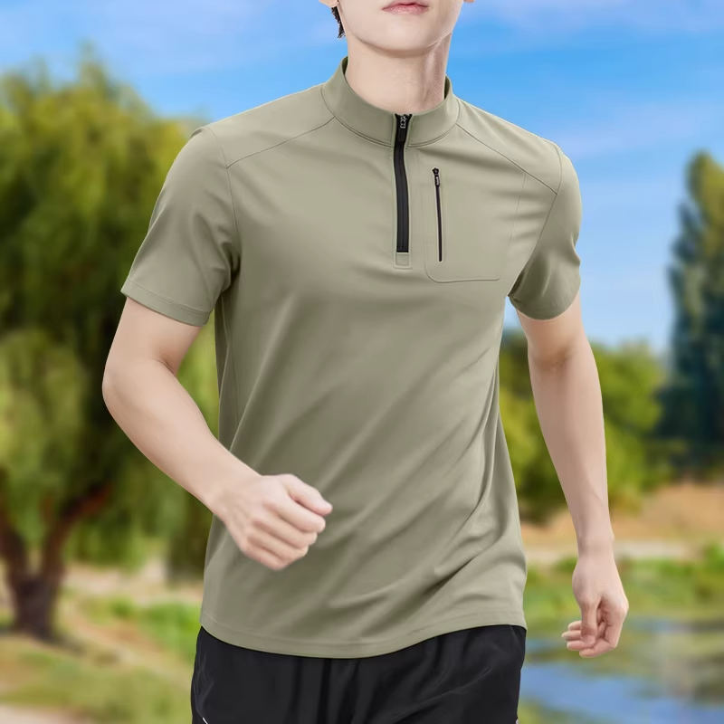 Men's Half-Zip High-Stretch Qu - Shirt Camp Collar avaliação e preço