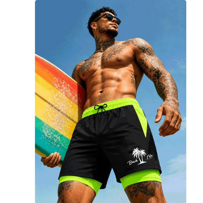 Men'S Swimming Trunks Palm Tre - Trunks Board Surf avaliação e preço