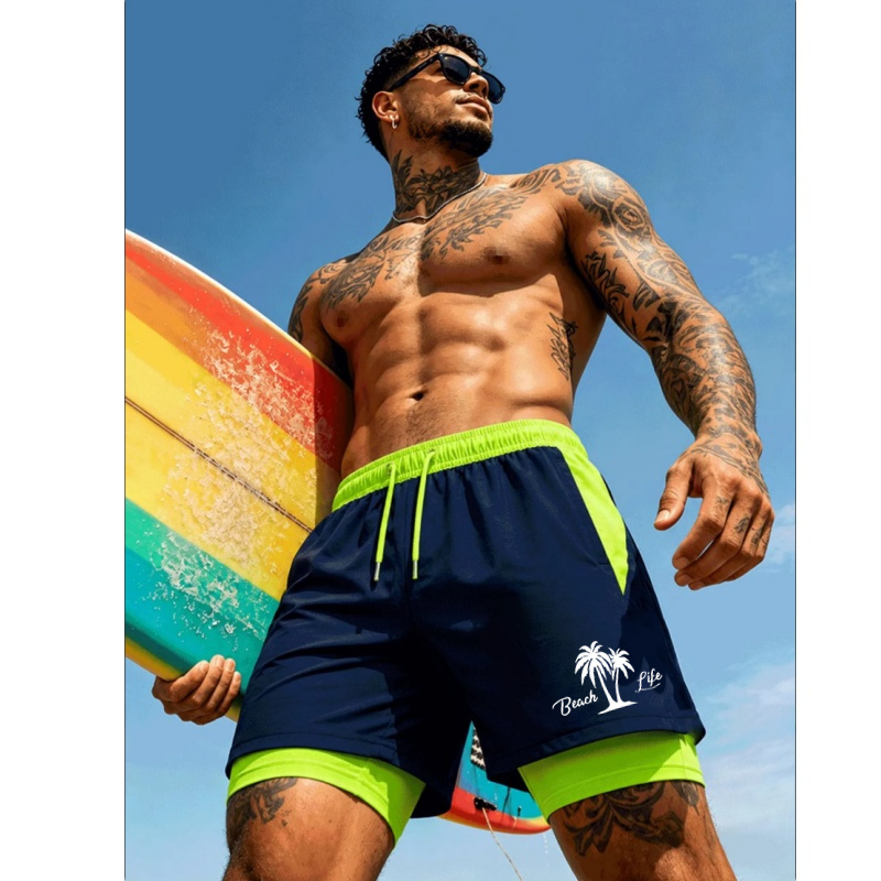 Men'S Swimming Trunks Palm Tre - Trunks Board Surf avaliação e preço