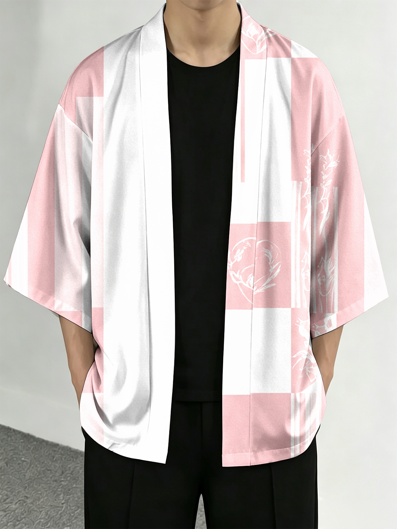 Men's casual top Pink and Whit - Resort Shirt Floral avaliação e preço