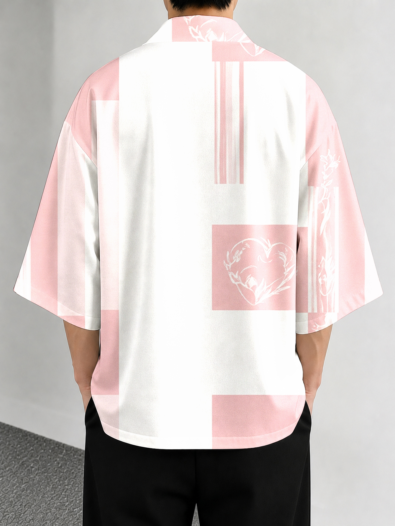 Men's casual top Pink and Whit - Resort Shirt Floral avaliação e preço