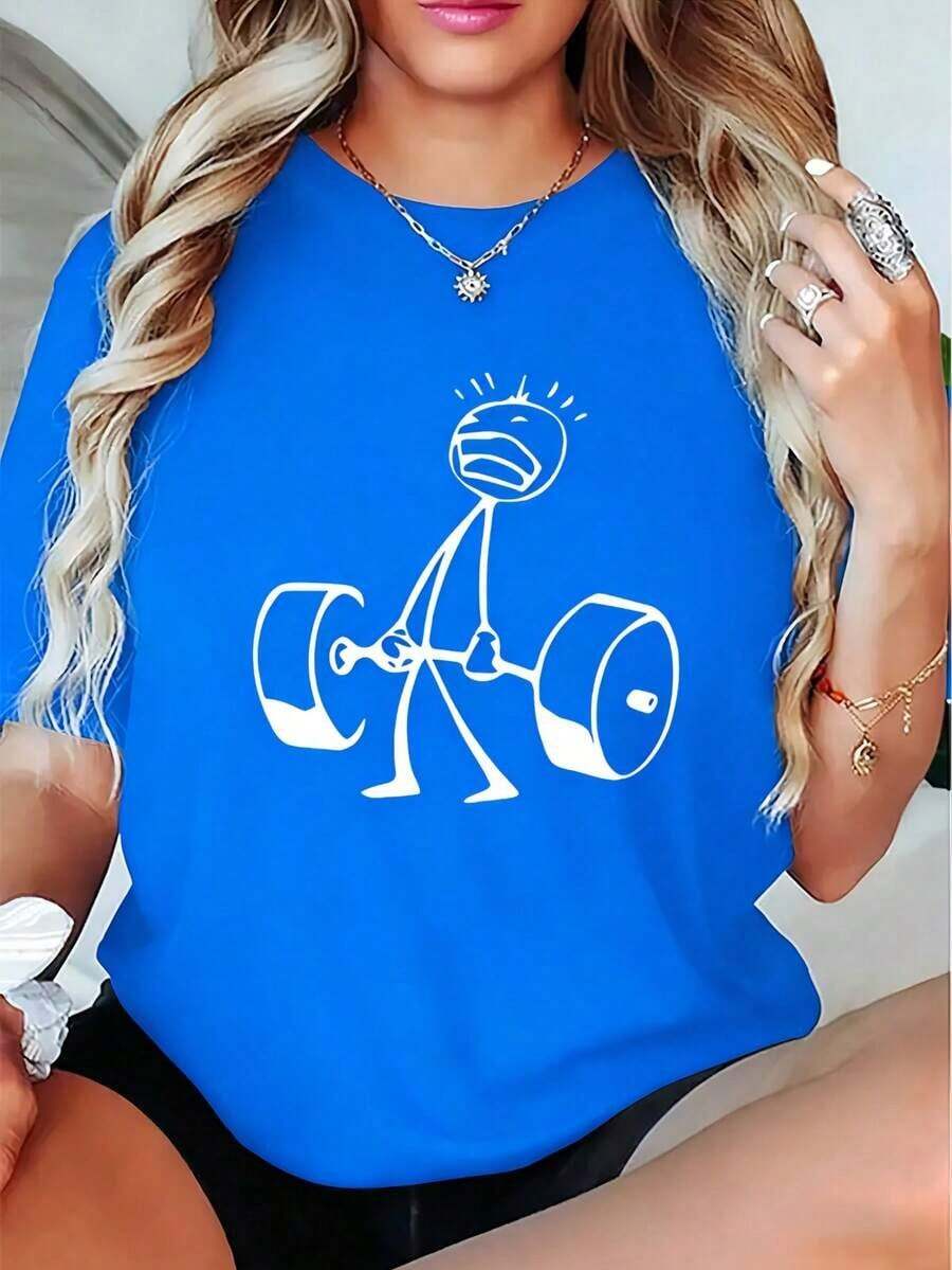 Oversized Funny Workout Graphi - Tee Graphic Print avaliação e preço