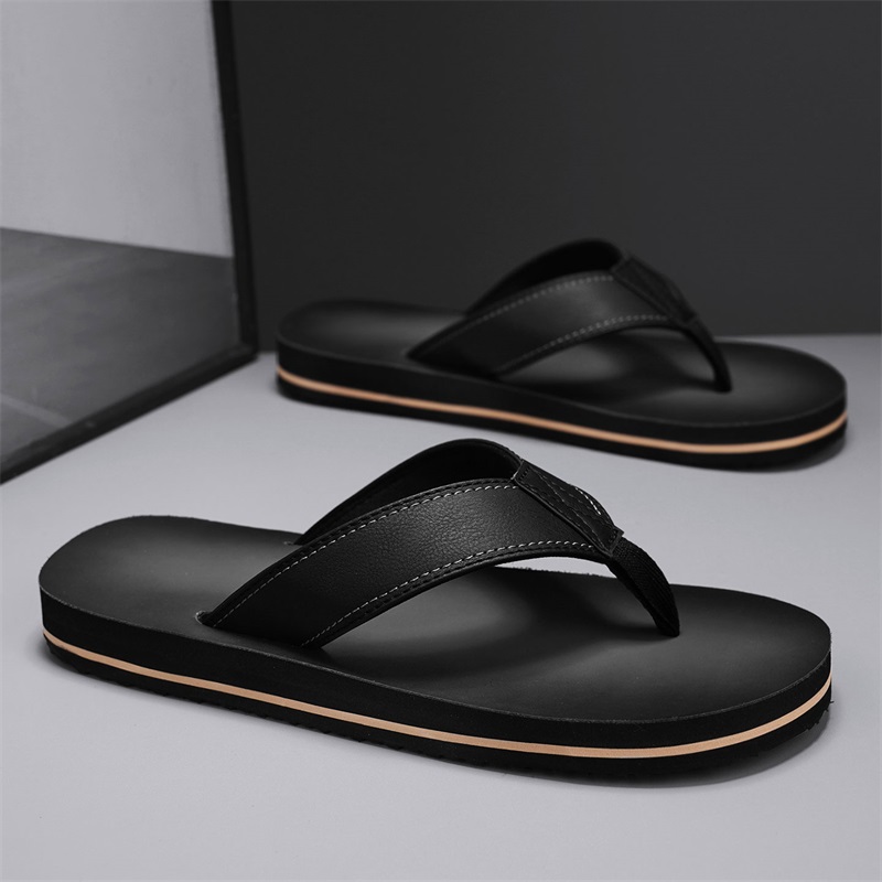 Men's Vintage Washed Faux Leat - Flip Flop Leather Men avaliação e preço