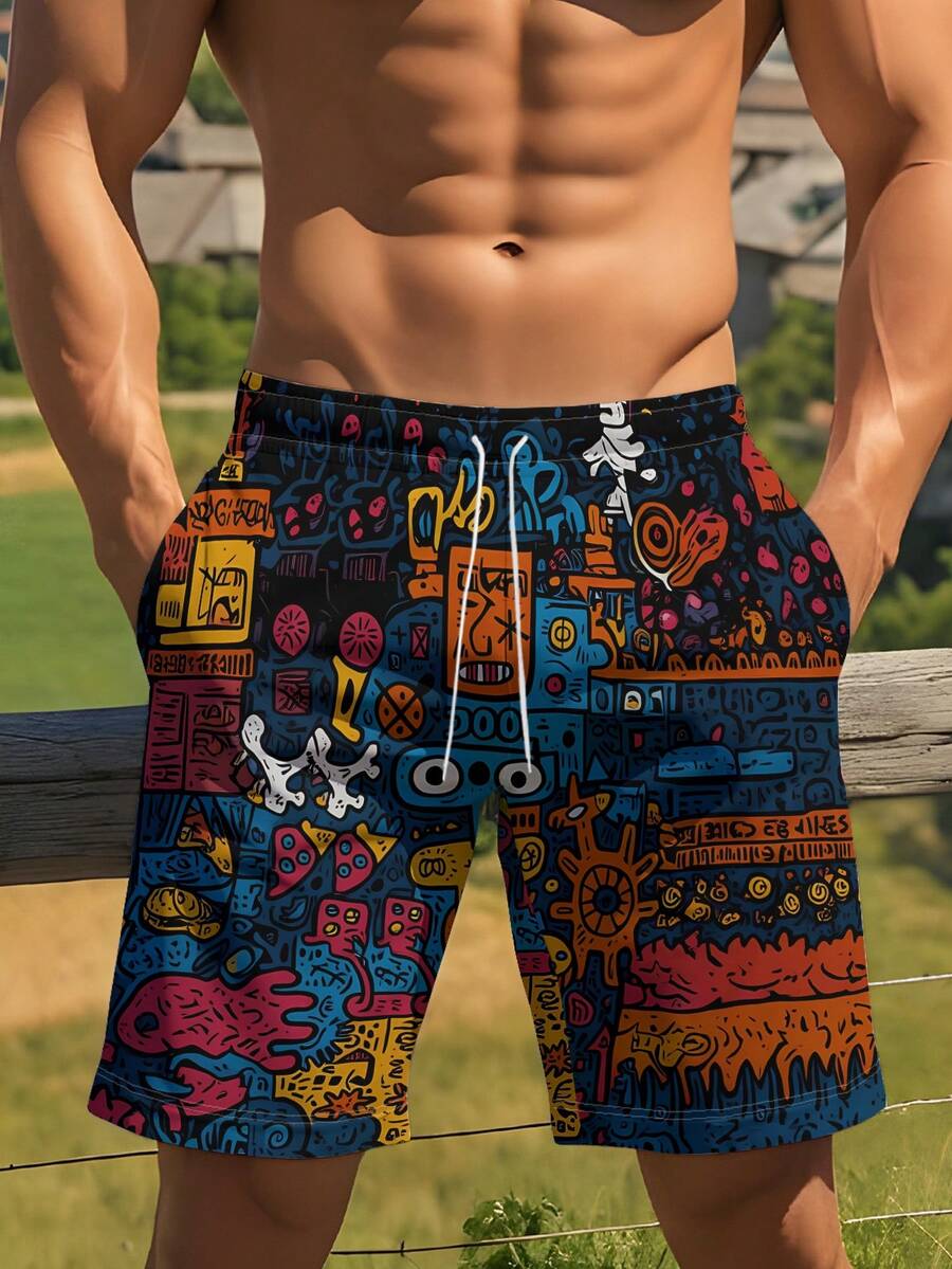 Mens Beach Shorts 3D Digital P - Swim Trunk Quick Dry avaliação e preço