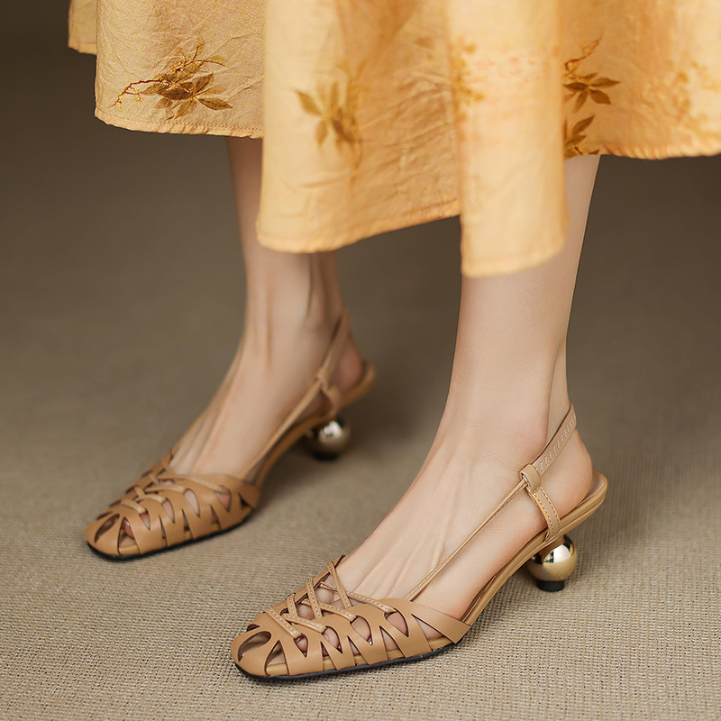 2026 Summer Designer High Heel - Casual Sandal Leather avaliação e preço