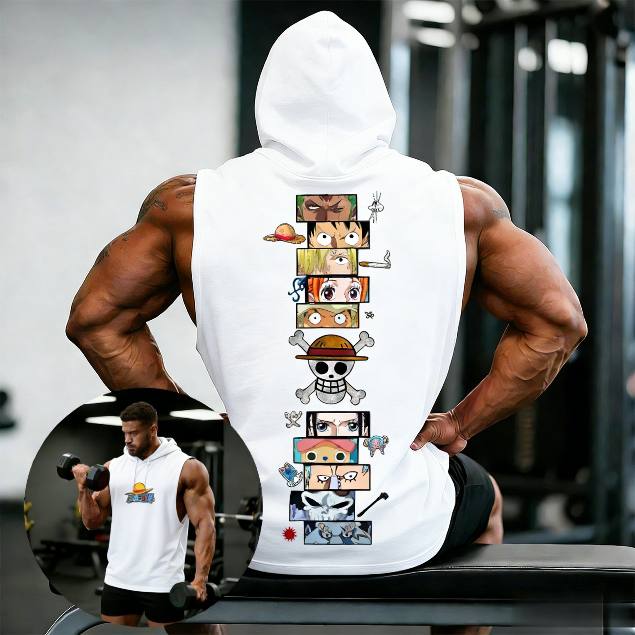 One Piece Anime Hoodie Sleevel - Tank Top Muscle avaliação e preço