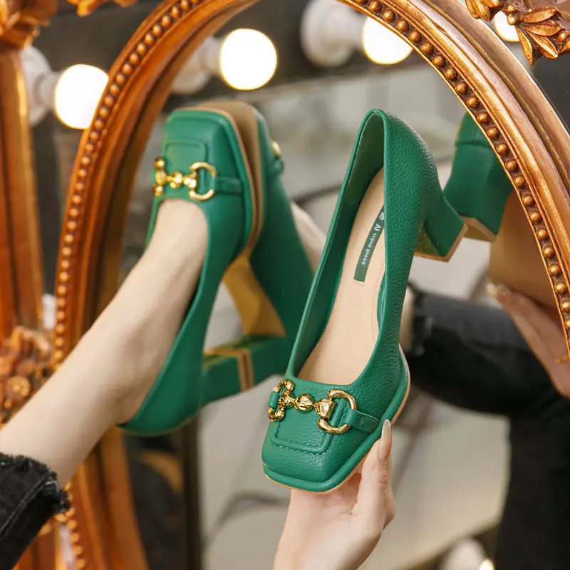 2026 New Retro Square Head Hig - Casual Sandal Leather avaliação e preço
