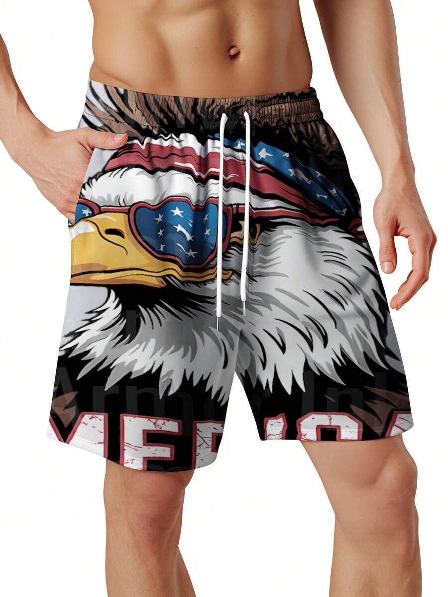 Patriotic Mens Swim Trunks Wit - Swim Trunk Quick Dry avaliação e preço