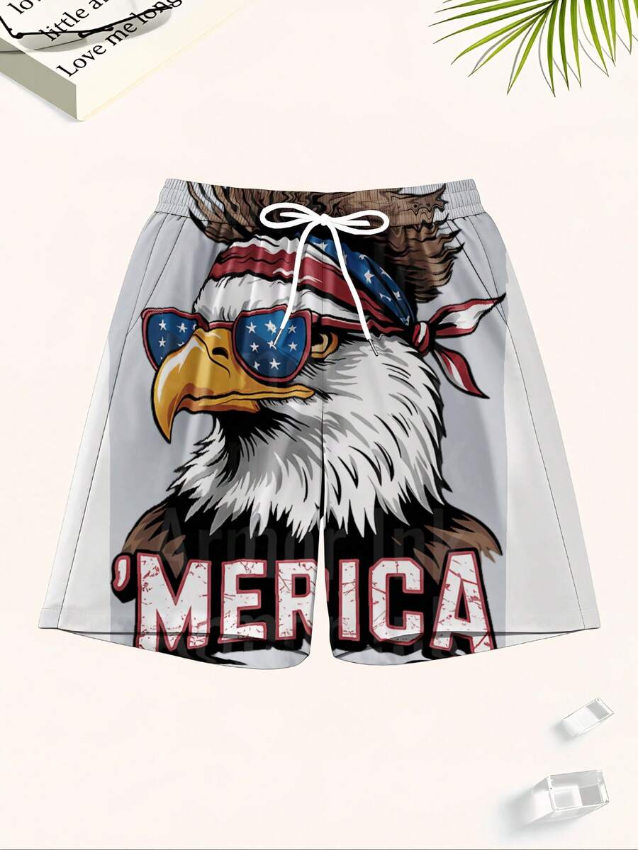 Patriotic Mens Swim Trunks Wit - Swim Trunk Quick Dry avaliação e preço
