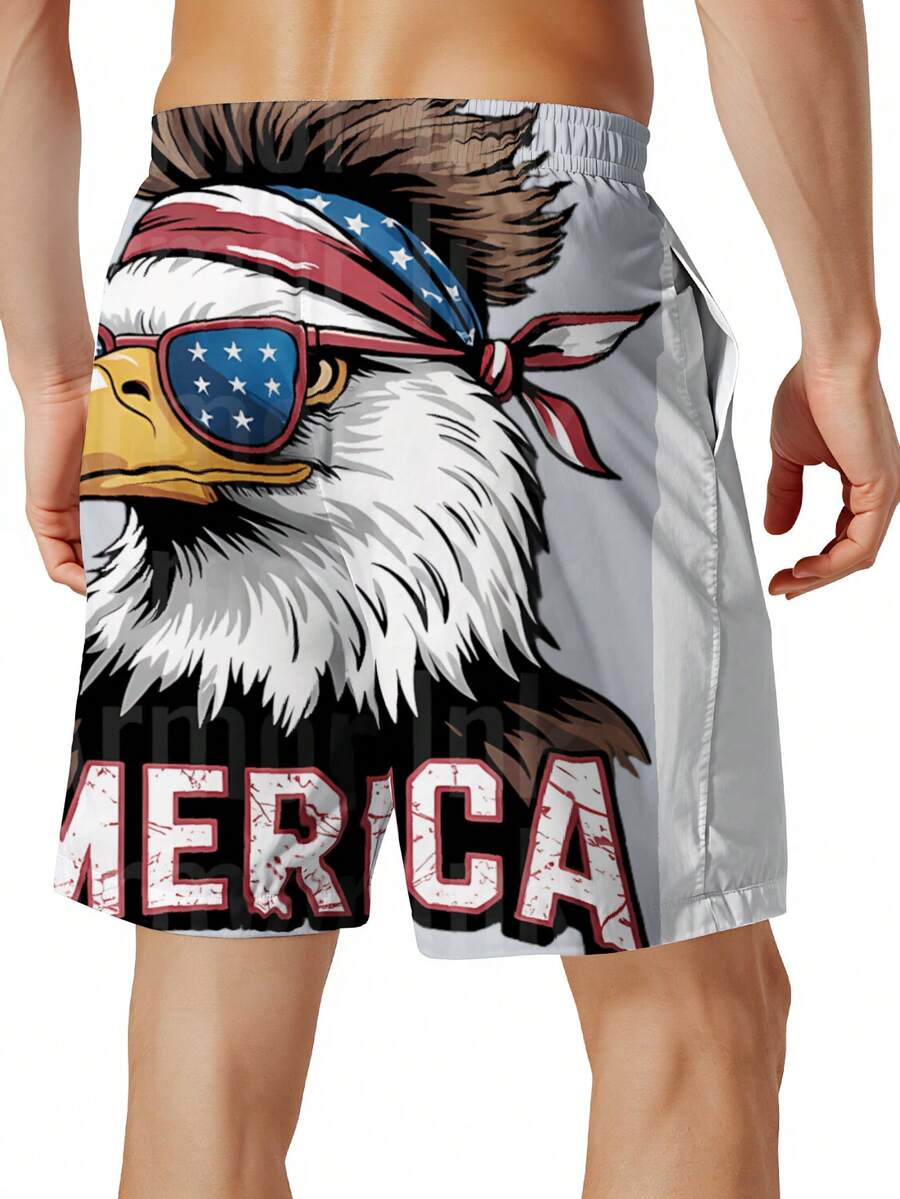 Patriotic Mens Swim Trunks Wit - Swim Trunk Quick Dry avaliação e preço