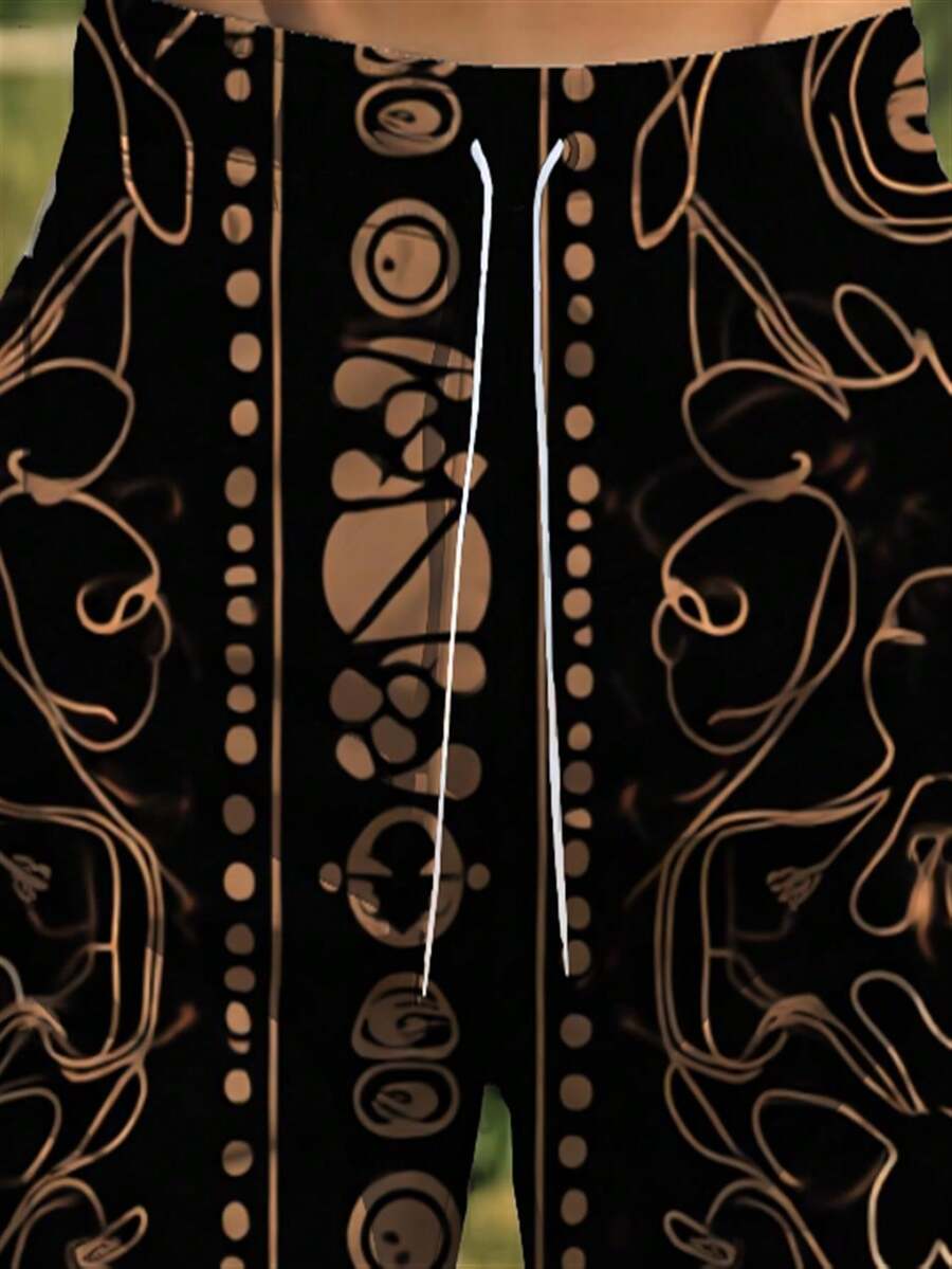 Mens Abstract Geometric Print  - Swim Trunk Quick Dry avaliação e preço