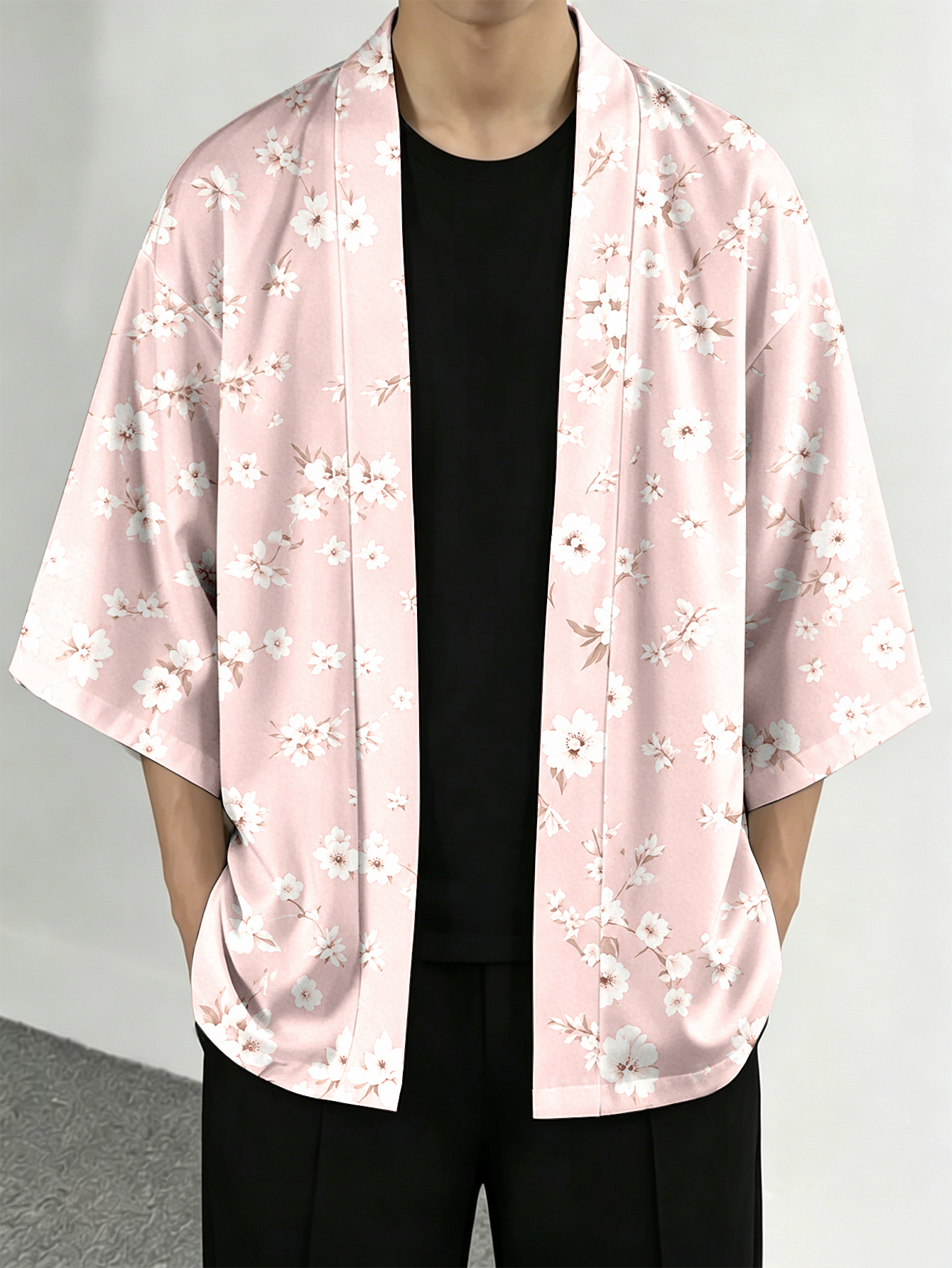 Men's casual top Floral Sakura - Resort Shirt Floral avaliação e preço