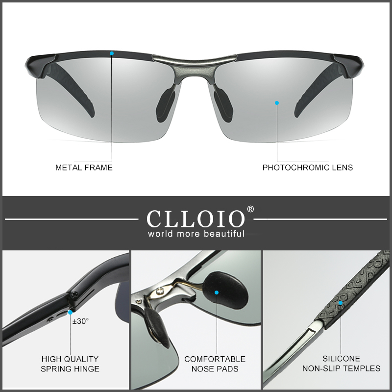 CLLOIO Aluminum Photochromic S - Sunglasses Aviator Polarized avaliação e preço