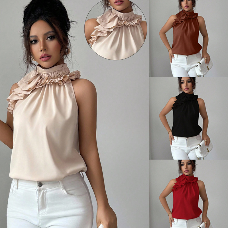 Summer New Women Blouses Fashi - Shirt Camp Collar avaliação e preço